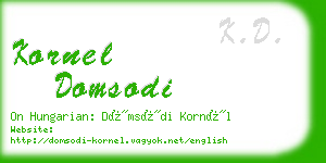 kornel domsodi business card